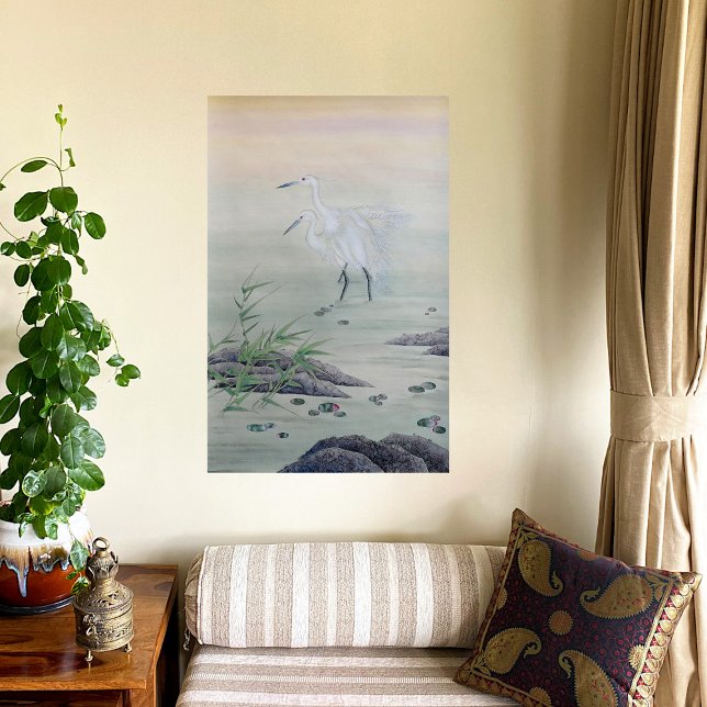 Kraner i kinesiska floden canvastryck (Skapare uppladdad)