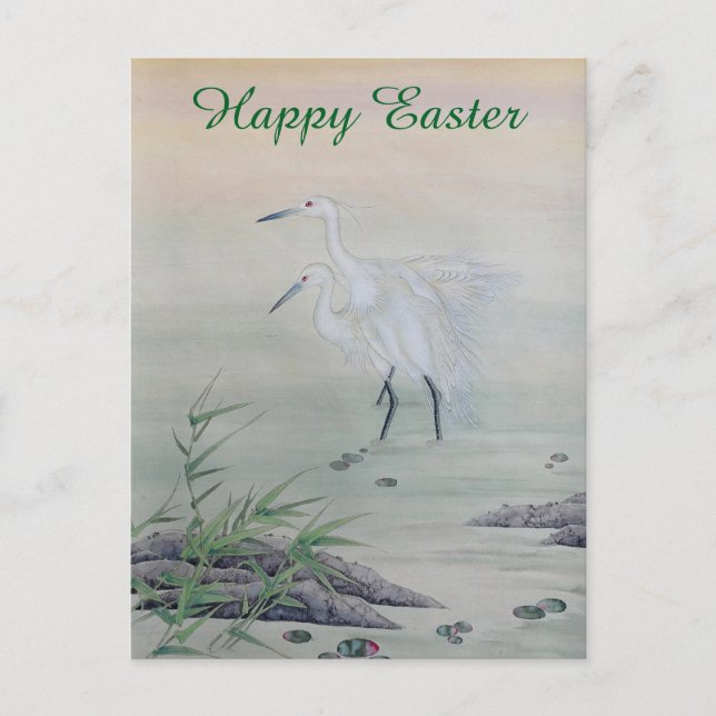 Kraner i kinesiska floden helg vykort (Framsida)