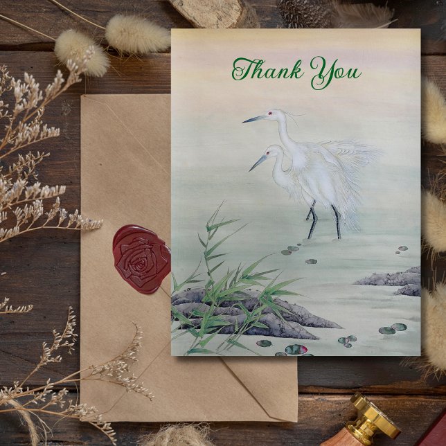 Kraner i kinesiska floden vykort (Skapare uppladdad)