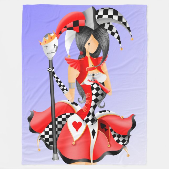 krånglig jester och marionett kung fleecefilt (Framsidan)