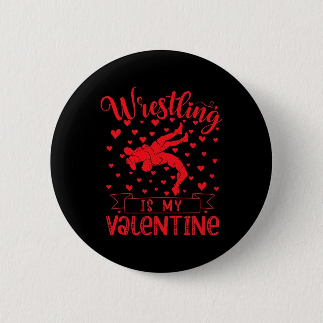 Krängning är min Valentine Red Kärlek Heart Valent Knapp (Framsida)