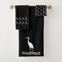 kranheron Bath Black and white towel set