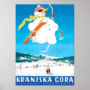 Kranjska Gora, Slovenien, Jugoslavien, vintage Poster