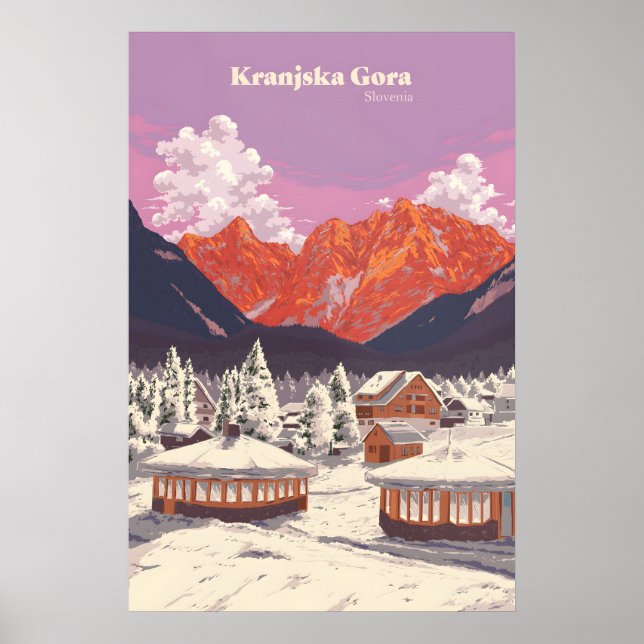 Kranjska Gora Slovenien Skidort Resoraffisch Poster (Framsidan)