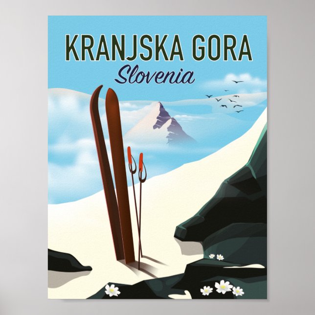 Kranjska Gora Slovenien skidposter Poster (Framsidan)