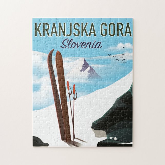 Kranjska Gora Slovenien skidposter Pussel (Vertikal)