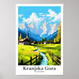 Kranjska Gora Slovenska Travel Potrait Illustratio Poster