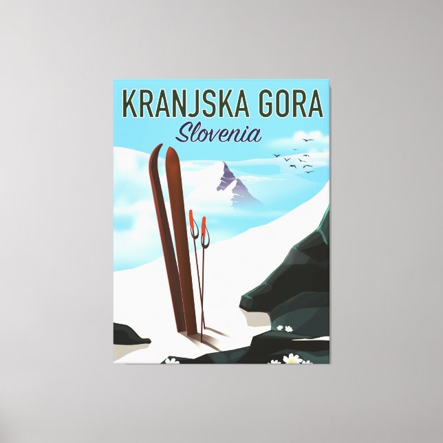 Kranjska Gora Slovenski poster Canvastryck (Framsida)