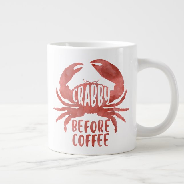 Krank före kaffe Röd akvarell Jumbo-mugg Jumbo Mugg (Höger)