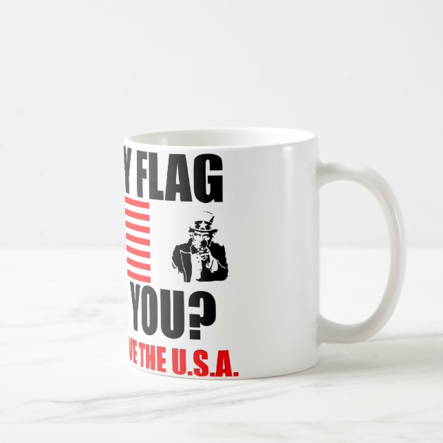 Kränker min flagga dig? kaffemugg (Höger)