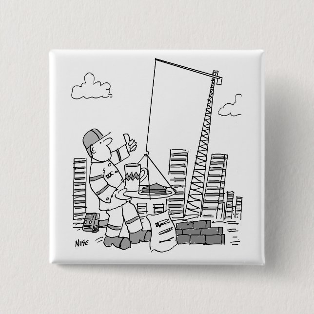 Kranoperatör på byggarbetsplats knapp (Framsida)