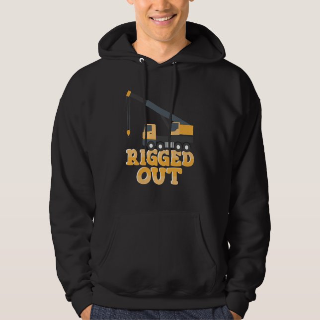 Kranoperatör utrustad för byggarbete hoodie (Framsida)