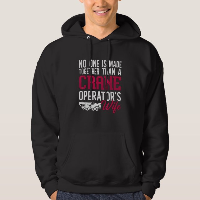 Kranoperatörs fru operatör byggnadskran  hoodie (Framsida)