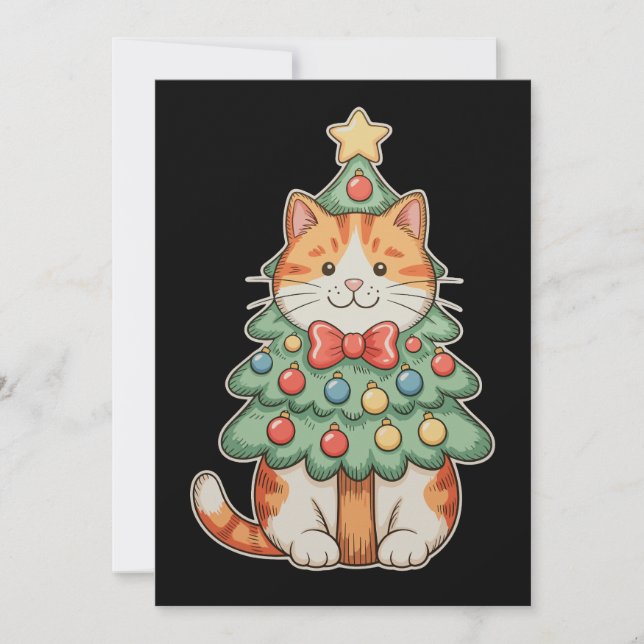 Krans julgran stjärna ornament jul inbjudningar (Framsida)