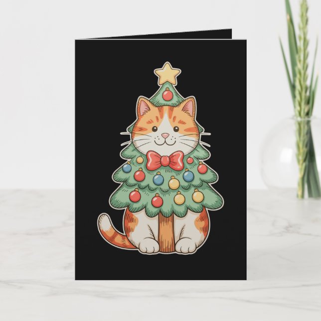 Krans julgran stjärna ornament jul kort (Framsida)