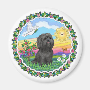 Krans - Svart Shih Tzu Magnet