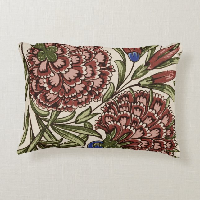 Kransblomma Kakelplatta Antik Rustik De Morgan Art Prydnadskudde (Baksidan)