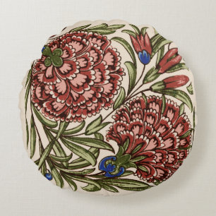 Kransblomma Kakelplatta Antik Rustik De Morgan Art Rund Kudde