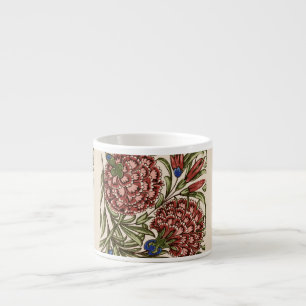 Kransblomma Kakelplatta Antik Rustik De Morgan Kon Espressomugg