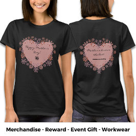 Kransblomster Hjärtformat Glad mors dag T Shirt