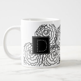 Kransflora Handritad Doodle Monogram Jumbo Mugg