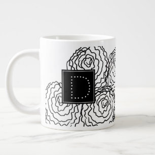 Kransflora Handritad Doodle Monogram Jumbo Mugg