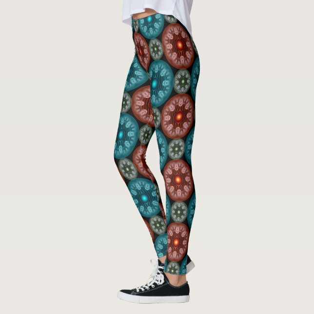Kransig färgrik dekoration leggings (Vänster)