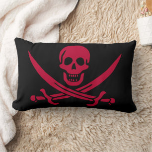 Kranskalle & svärd Piratflagga av Calico Jack Lumbarkudde
