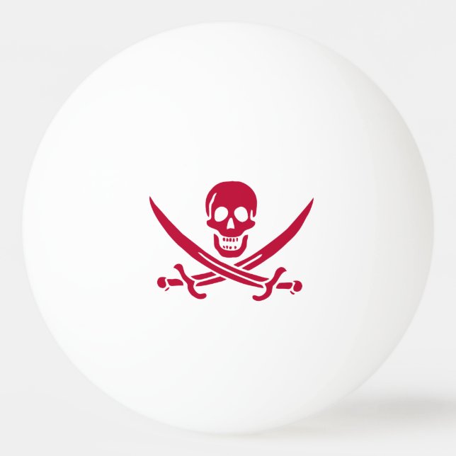 Kranskalle & svärd Piratflagga av Calico Jack Pingisboll (Framsidan)