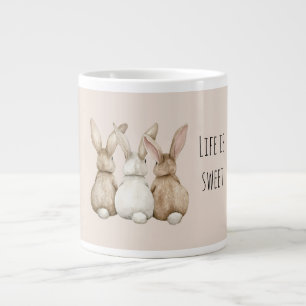 Kranskärlrosa Three Cute Bunny Rabbits Jumbo Mugg