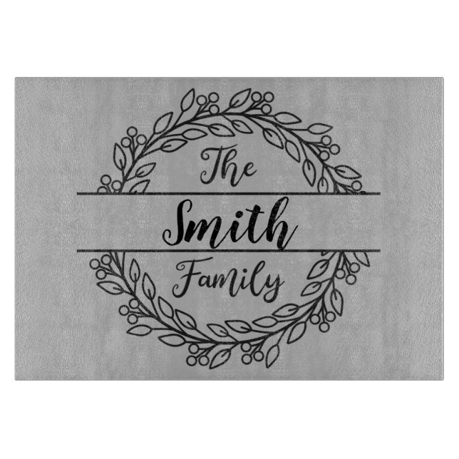 Kransmonogram med familjenamn (Framsidan)
