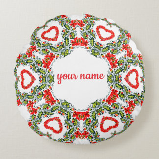 Kranz aus Blumen und Herzen Rund Kudde