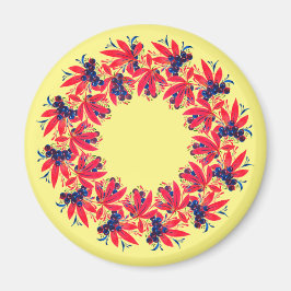 Kranz aus Trauben und Blättern  Magnet