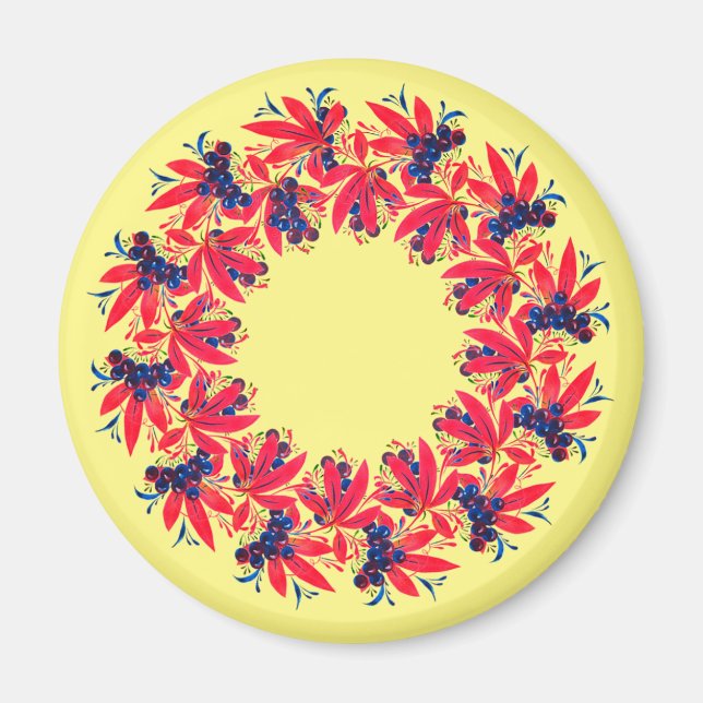 Kranz aus Trauben und Blättern  Magnet (Framsidan)