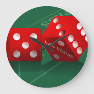 Krapa Bord med Las Vegas Dice Stor Klocka