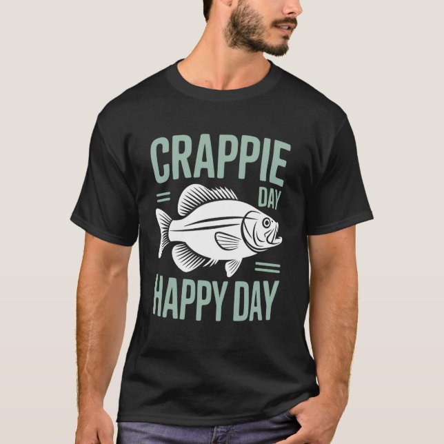 Krappfiskare fångar krapp dag t shirt (Framsida)