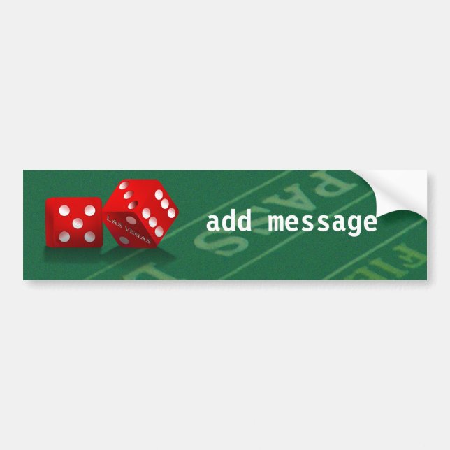 Kraps Bord med Las Vegas Dice Bildekal (Framsidan)