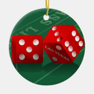 Kraps Bord med Las Vegas Dice Julgransprydnad Keramik