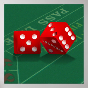 Kraps Bord med Las Vegas Dice Poster
