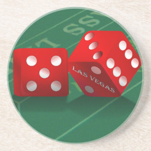 Kraps Bord med Las Vegas Dice Underlägg Sandsten