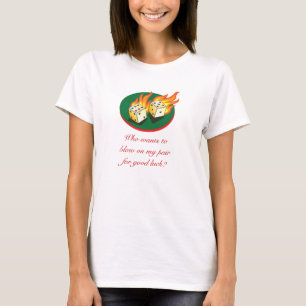 Kraps och Gambling_Flaming Dice_Lycka till-par T-shirt