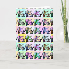 Krasch av Rhinos Pop Art Kort