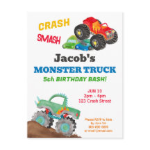 Krasch Smaka Monster Truck Födelsedagsfirande Vatt