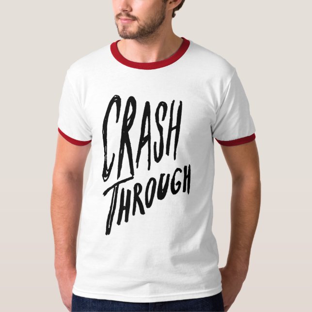 Krasch till och med röd Ringerutslagsplats för T Shirt (Framsida)