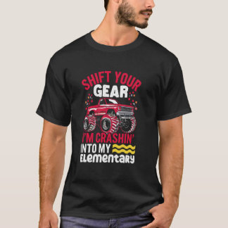 Kraschande in i grundläggande motor lastbilar skol t shirt