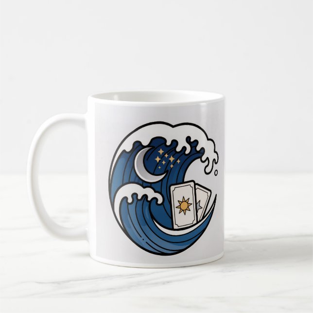 Kraschande vågor & Tarotkort Kaffemugg (Vänster)