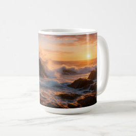 Kraschar Vågar vid Sunset Kaffemugg