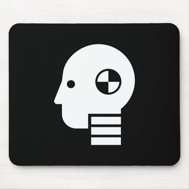 Kraschen testar attrapppictogramen Mousepad Musmatta (Framsidan)