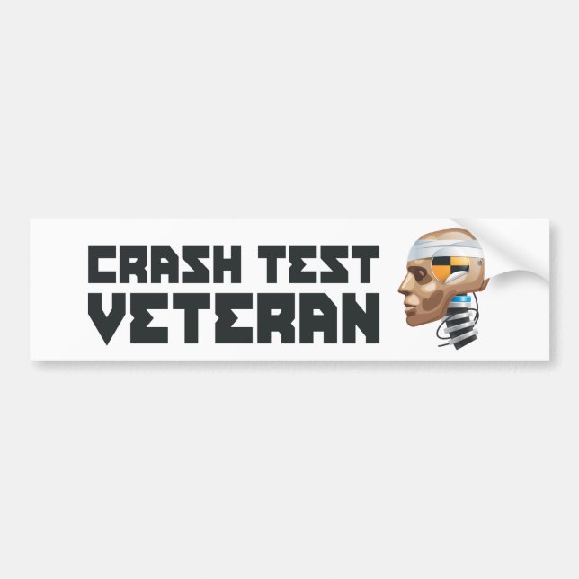 Kraschen testar veteran bildekal (Framsidan)