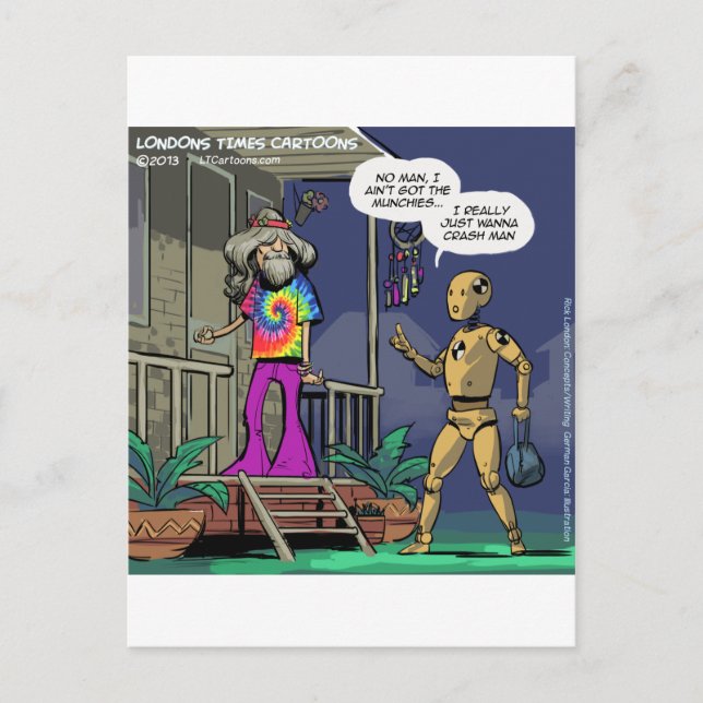 Kraschtest Hippie Rolig Vykort (Framsida)